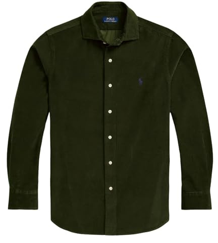 Ralph Lauren Chemise Homme en Velours Côtelé Kaki L