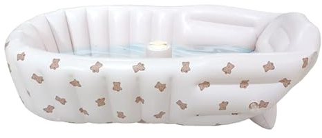 Bañera inflable – Asiento de baño ergonómico, ahorro de espacio, bañera inflable con asiento de apoyo ergonómico, bañera portátil plegable para fregadero, natación al aire libre, ducha de verano