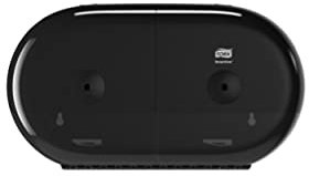 Tork SmartOne Mini Twin Toilet Roll Wall Mounted Dispenser Black T9, High Capacity, Elevation Range, 682008