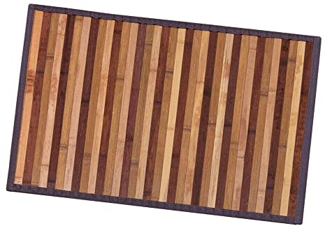 emmevi Tappeto Bamboo Legno Stuoia Antiscivolo Passatoia Pedana Bambù Cucina Bagno Degradè 50x275 Marrone