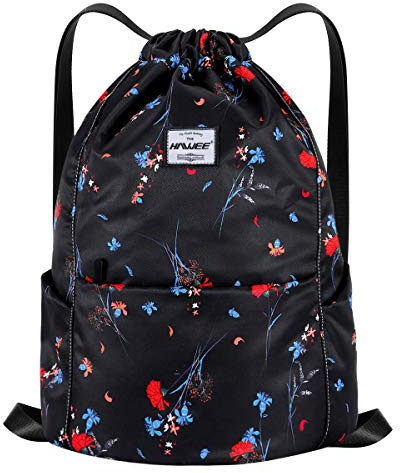 HAWEE Impermeabile Sportivo Zaino con Coulisse Grande Coulisse Borsa da Palestra con Tasca Interna Unisex per Donna Uomo Vita Quotidiana Sport All'aperto Tempo Libero Yoga Scuola Spiaggia Nuoto