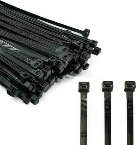 ERKO Kabelbinder Schwarz 100 x 2,5 mm Klein UV-Beständig 100 Stück Kurz, Temperaturbeständig, Chemische resistenz, Für Kabelmanagement Gartenarbeit Wohnen Werkstätten