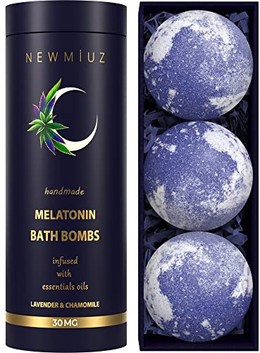 Sleep Well Bubble Bath Bombs Melatonin Infused Lavender Chamomile Essential Oils Luxurious Bath for Dry Skin Perfect Self Care Gifts for Women and Men
