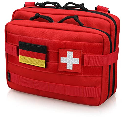 WYNEX Pochette d'administration Tactique à Double Couche, Pochette Utilitaire Molle EDC EMT avec Pochette de Carte Pochette d'outils modulable Grande capacité, Drapeau Inclus