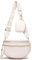 KUNKUN bauchtasche damen umhängetasche damen groß brusttasche Beige crossbody bag damen breiter gurt 5CM veganes leder mit münzgeldbörse