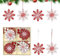 Christmas Snowflakes Ornaments, Wooden Christmas Tree Decorations, 12Pcs Snowflake Wooden Pendants Decorations, Red & White Snowflke Christmas Tree Ornaments for Xmas Party Accessories Y9HBXHGJ
