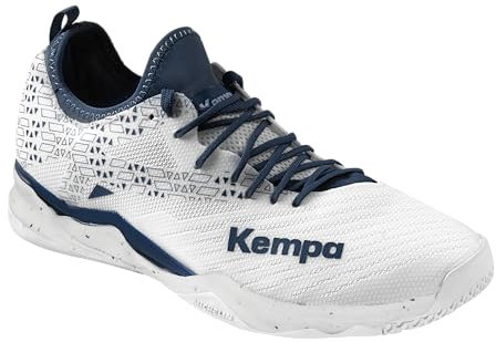 Kempa Unisex Wing Lite 2.0 Game Changer Handballschuhe, Sportschuhe, Turnschuhe, weiß/Marine, 44 EU