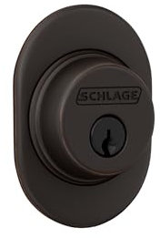 Schlage B60RMN716 Deadbolt with Remsen Trim Keyed 1 Side, Highest Residential Security, Aged Bronze