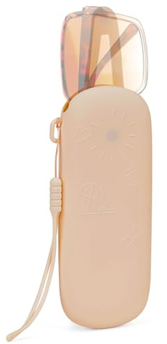 Linkidea Estuche extragrande para gafas de sol, estuche grande para gafas de sol, estuche de viaje compatible con Rayban Aviator Max/Old Aviator/Caravan Reverse Square y más (caqui)