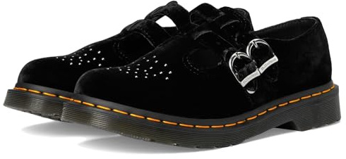 Dr. Martens Womens Vegan 8065 Velvet Mary Jane Shoe, Black, 7