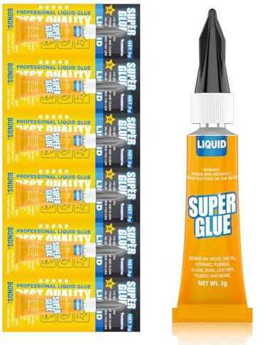 Super Glue Quick Set, 6-Pack of 3g Single-Use Tubes, Multi-Surface Adhesive for Plastics, Metal, Leather, Ceramics & More, Ultra Strong & Fast-Drying