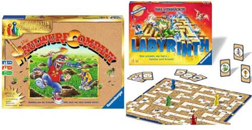 Ravensburger 26423 - Die Maulwurf Company & Familienspiel 26955 - Das verrückte Labyrinth - Gesellschaftsspiel - Spieleklassiker für 2-4 Personen, Brettspiel ab 7 Jahren