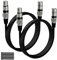 Mygatti Cavo per microfono XLR Bilanciato 1 M(2 Pezzi,nero),da maschio a femmina,schermatura a 3 pin,cavo patch DMX,con soppressione EMI e RFI,compatibile con amplificatore,altoparlante+5 fascette
