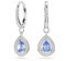 Swarovski Una Angelic Drop-Ohrhänger, Blaue, Rhodinierte Ohrringe mit Strahlenden Swarovski Kristallen im Tropfenschliff