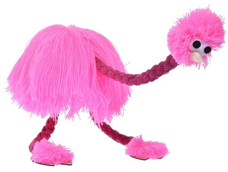 Ostrich Puppet On Strings, Ostrich String Puppet, Plush Ostrich Puppet, Handmade Ostrich Marionette Puppets String Doll, Marionette Ostrich With Strings, Funny Bird Puppet For Children Kid (Pink)