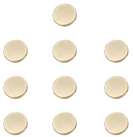 10 knappar, metallknappar, platta knappar, runda knappar, sy, slät, lämplig för denim, kostymer, kappa, klänningar, jackor, kostymjacka (guld, 20 mm)