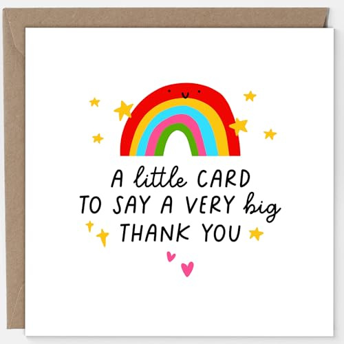 Arrow Gift Co - Just A Little Card To Say A Big Thank You - Tackkort - För lärare, mamma, pappa, män, kvinnor - hjärtlig