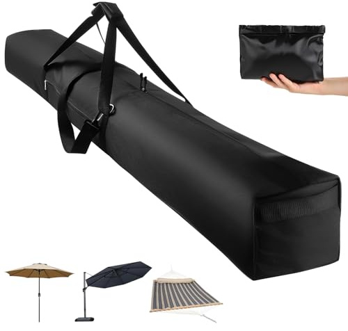 Bolsa de transporte para sombrilla de terraza, bolsa de almacenamiento mejorada para sombrilla de playa 900D con correa acolchada y cremallera impermeable de doble apertura, bolsa para paraguas