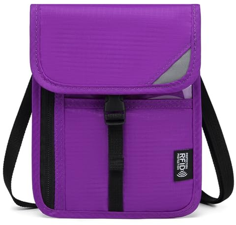 RFIDS, portafoglio da viaggio, con tracolla regolabile, protezione antifurto, borsa da viaggio, borsa da viaggio, borsa per passaporto, borsa per passaporto, a