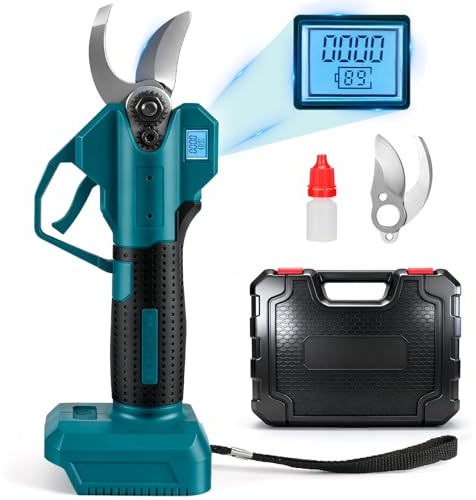 Troncarami senza fili Compatibile con Batteria Makita da 18 V, Diametro di Taglio 30 mm, sega per rami elettrici con display LCD, Lama di Ricambio per Facile Potatura di Giardino e Albero
