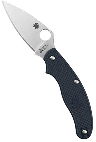 Spyderco C94PDBL UK Penknife Dark Blue Folding Blade Knives | 6.91 Overall Length, 2.9 CPM S110V Steel Blade, Midnight Blue, FRN Handle, SlipIt Lock, Full-Flat Grind