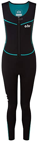 Gill Dynamische Lange Jane Ärmelloser Neoprenanzug 4-Wege-Stretch-Wärmeschutz für alle Wassersportarten Paddelbrett Kajakfahren Segeln Schwimmen Surfen 3 mm für Damen (Schwarz, 12)