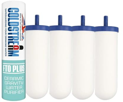 Coldstream Lot de 4 filtres à eau par gravité de remplacement CF163W, mise à niveau compatible avec les boîtiers de filtre à gravité en acier inoxydable