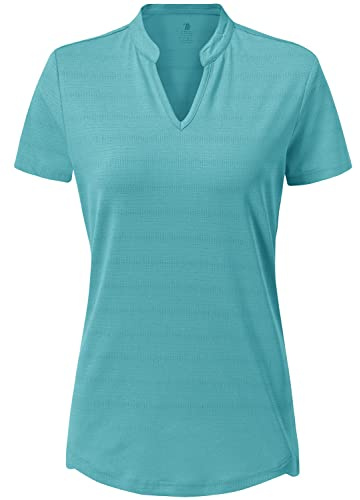 Gopune Sport Women's Cool Dry Performance Polo Water Blue,XL