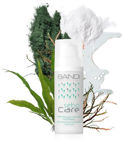 Bandi - Crema Hidratante Facial Regeneradora y Matificante para Piel Mixta y Grasa Antiimperfecciones No Comedogénica con Alantoína Espirulina y Vitamina B3 para un Cutis Equilibrado
