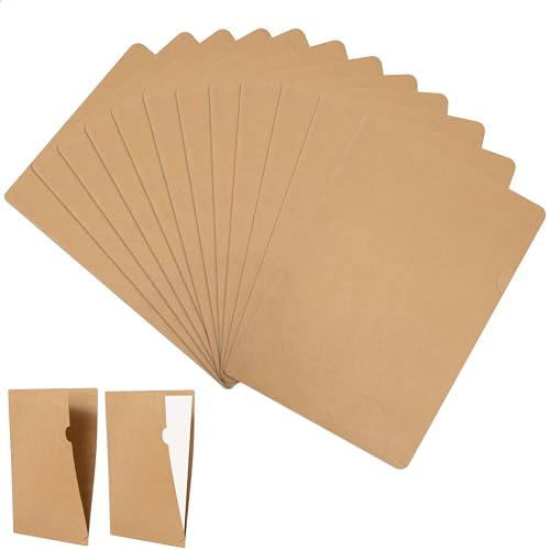 Dossier Pochette Papier A4, Chemises à Coin Feuilles de Protection Stockage, 12PCS Porte à Projet Document Organisateur pour Ranger et Classer Contrat Presentation Rapports, Bureau de l'école