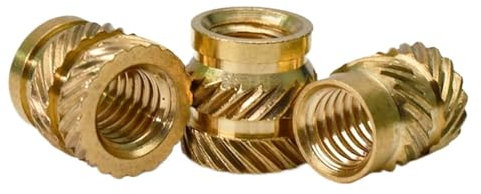 Einpressmuttern 200 Stück M4 Messing-Heißschmelzmutter, Wärmeeinsatzmutter, Rändelgewinde-Einsatz, Kupfermutter, Einbettungsteile, gepresst, in Löcher for Kunststoffgehäuse eingepasst(M4x4x5.5(200pcs)