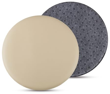 Bestlivings 2er Pack Stuhlkissen Taupe Ø38 cm Lederimitat mit Anti-Rutsch, Sitzauflage für Zuhause, Büro und Garten, ideal für Komfort und Stil
