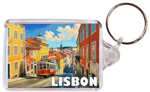 Baked Bean Store Lisbon - Portugal - Double Sided Keyring Artistic BBSKEY74