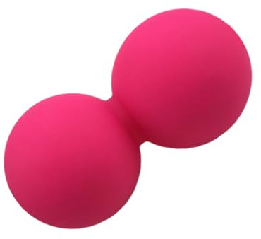 Anneome Silicone Peanut Massage Ball Double Muscle Roller for Deep Tissue Myofascial Release and Spine Therapy Firm Physical Therapy Tool for Sore Muscles Yoga Pilates and Sports Rose Red