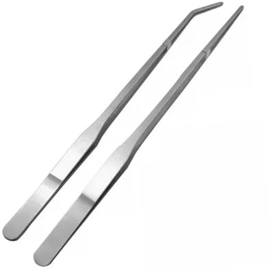 DOITOOL Pinzas Antielectrostáticas de Acero Inoxidable para Reptiles de Alimentación para Alimentar 2piezas y Firmes y Limpiar Terrarios