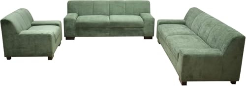 DOMO Collection Ensemble canapé Norma 3 pièces composé de fauteuils 101 x 85 x 74 cm, 2 Places 194 x 85 x 74 cm et canapé 3 Places 212 x 85 x 74 cm (l x p x h) - Vert