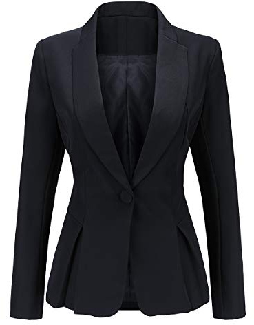 YYNUDA Giacca da Donna Slim Fit Manica Lunga da Lavoro in Ufficio Giacca da Lavoro Formale con Un Pulsante