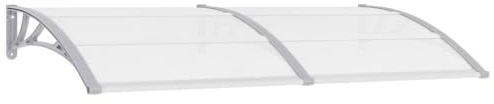 vidaXL Marquesina para Puerta PC Hogar Protección contra Lluvia Viento Intemperies Resistente Funcional Práctica Gris y Transparente 200x75 cm