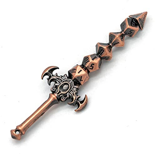 World of Dice - Mini-Würfelschwert - aus Metall, Zubehör für alle Pen & Paper Rollenspieler, Dungeons and Dragons, Das Schwarze Auge, und mehr