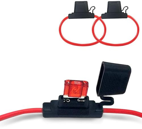 2 pz 10 AWG 50A Portafusibili a lama in linea automobilistici Fusibili di ricambio automobilistici per veicoli di grandi dimensioni DC 12v 24v 32v