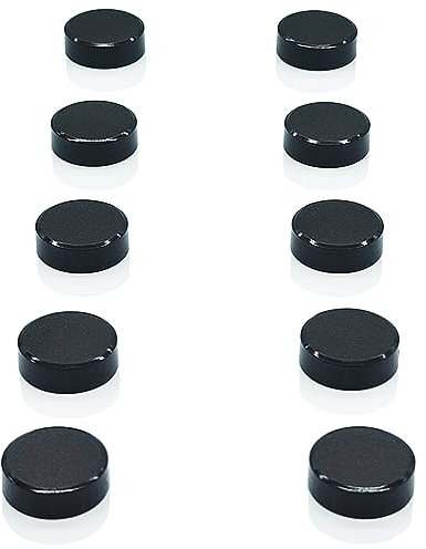 ZDZBLX Fridge Magnets, 10 Pack Strong Small Round Magnets for Whiteboard & Fridge, Colourful Craft Magnets for Home School & Office, Cute Mini Magnetic Dots for Refrigerator Noticeboard - Black Magnet