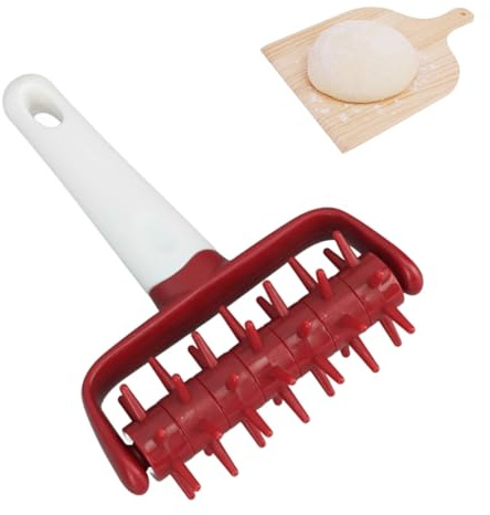 Rodillo Para Masa Para Tartas Y Pizza, Estibador Para Masa De Pizza, Rodillo Para Pizza Con Corteza De Pizza, Rodillo Para Repostería, Evita Ampollas, Herramienta De Acoplamiento(rojo)
