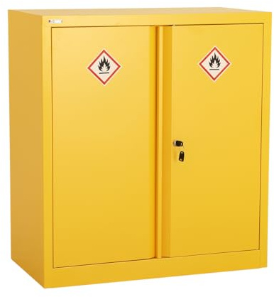 BiGDUG Hazardous Substance Storage Cabinet - Metal COSHH Cupboard, HSE Safety Cabinet - 1 Shelf 1000h x 915w x 460d mm