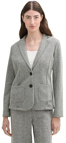 TOM TAILOR Mujer 1043871 Bouclé Blazer con Bolsillos, 36596 – Boucle de Piedra Gris, M