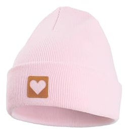 Occulto Jungen & Mädchen Winter Mütze (Model: Lian), Kinder Beanie Pink Herz