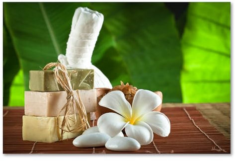 Postereck - 2972 - Wellness, tvål, blomma, stenar, avslappning – Spa, Doft, Väggdekor Tryck - duk - 40,0 cm x 30,0 cm