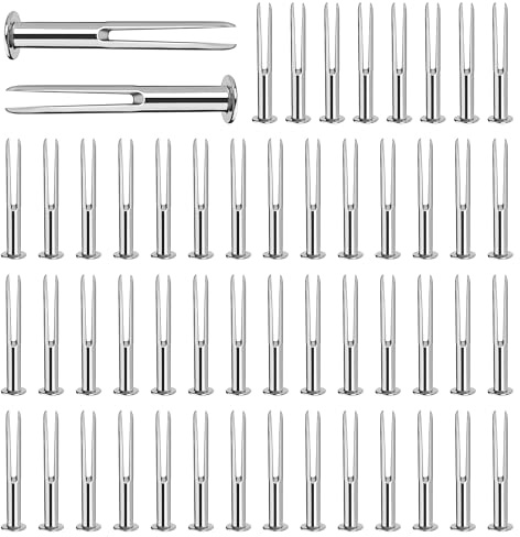 DECOHS 50 Pcs Metal Beeswax Foundation Support Pins with Box, Galvanized Iron Beehive Frame Support Pins for Holding, Beekeeping Supplies