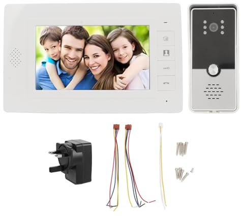 SustVita videodörrkamera, trådbundet videointercom-system med 7-tums TFT-skärm, HD mörkerseende, 2-vägskommunikation för förbättrad hemsäkerhet