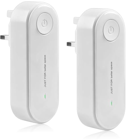 2 Pack Ionic Air Purifiers Plug In UK, Air Purifier for Bedroom Home, Portable Quiet Ioniser for Smokers, Instant Air Purification, Reduces Odours from Pets/Toilet/Dust/Office/Home/Room