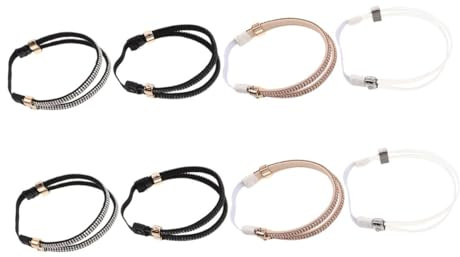 Didiseaon 4 Paia Cinturini Elastici per Scarpe Tacchi in Pu Strass, Facili da Usare e Compatibili, Accessori Versatili per Sandali Antiscivolo e Anti-scivolamento